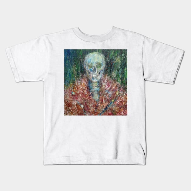 SKULL DEATH IN FUR Kids T-Shirt by lautir